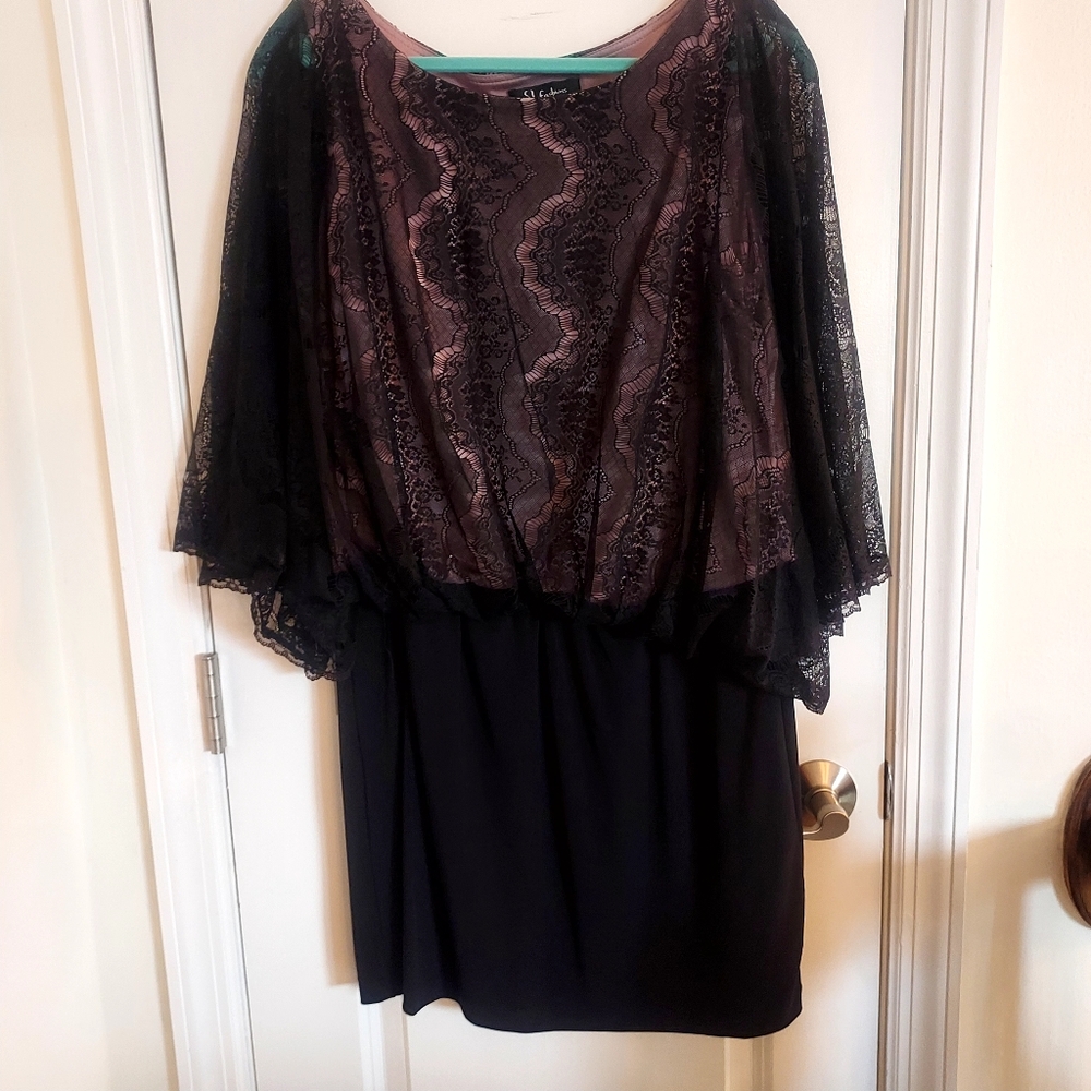 Black lace cocktail dress